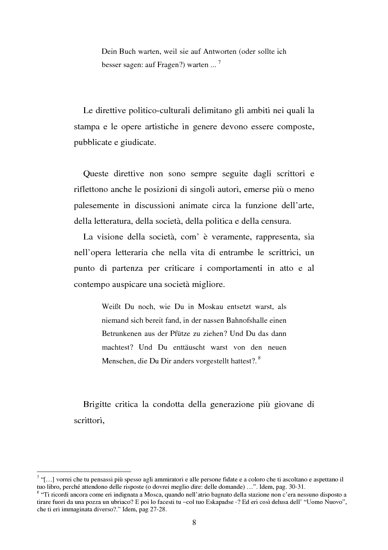 Anteprima della tesi: Brigitte Reimann e Christa Wolf: un epistolario, un'amicizia, Pagina 8