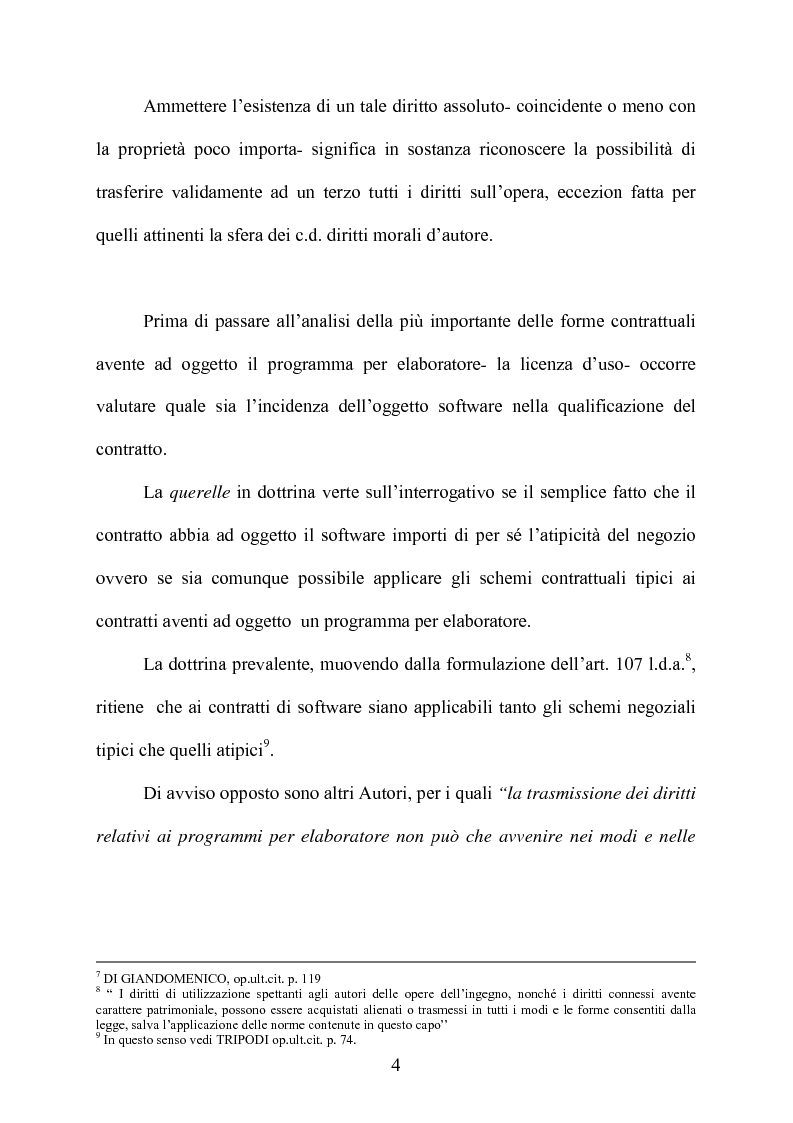 Anteprima della tesi: I contratti di licenza per l'uso del software, Pagina 3