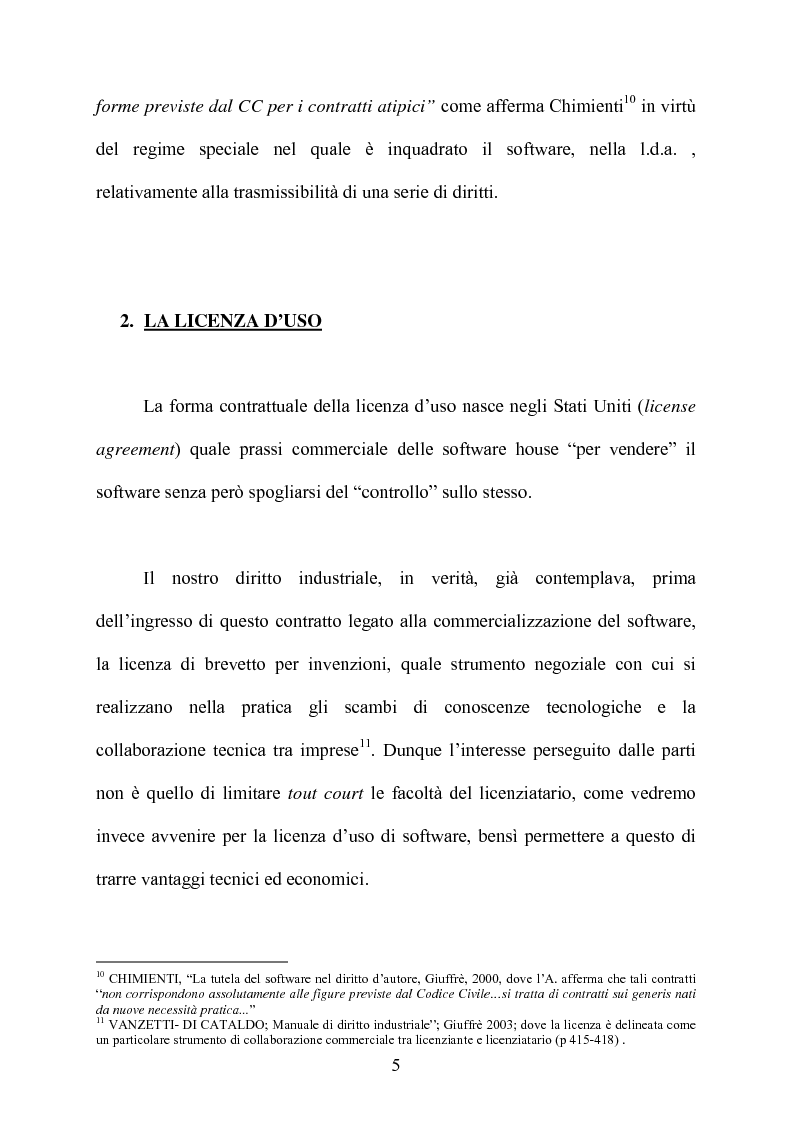 Anteprima della tesi: I contratti di licenza per l'uso del software, Pagina 4