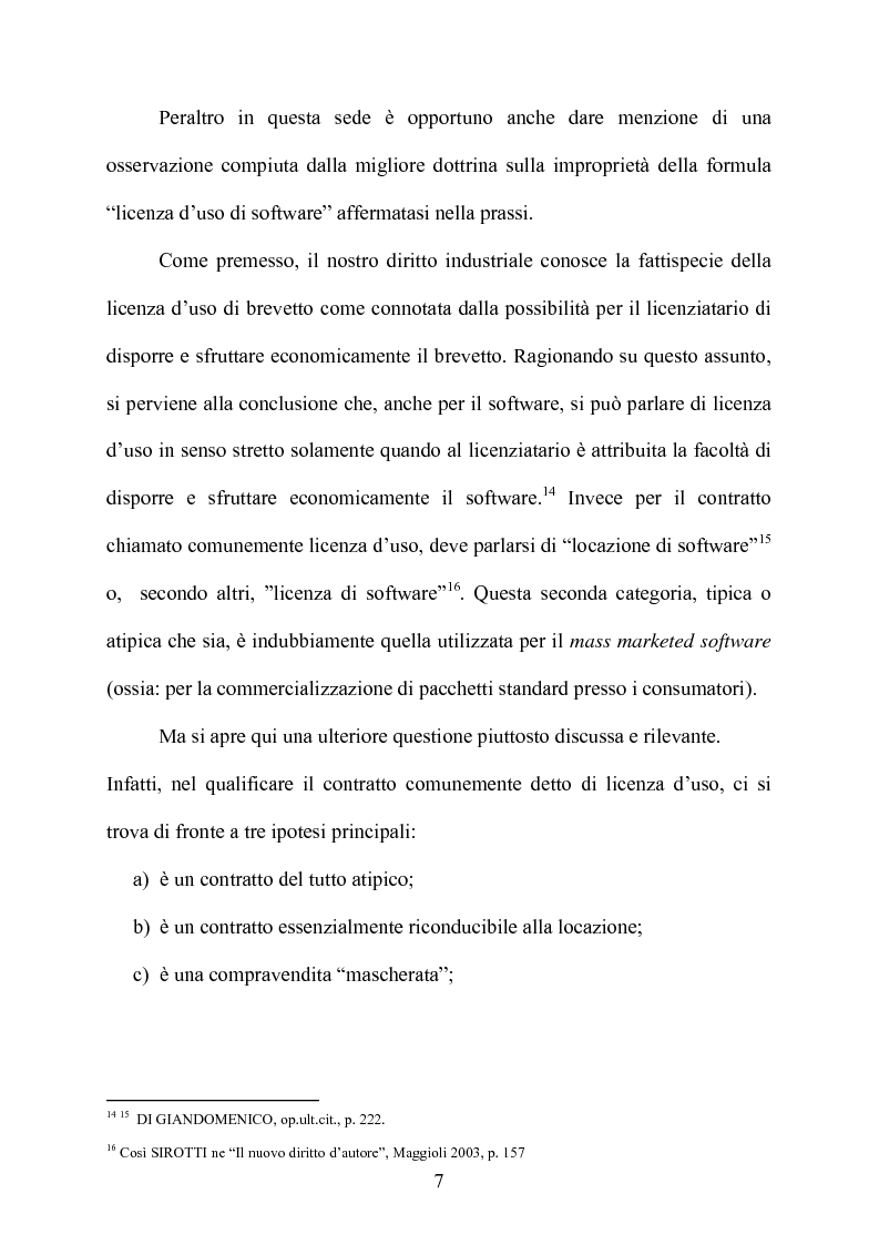 Anteprima della tesi: I contratti di licenza per l'uso del software, Pagina 6