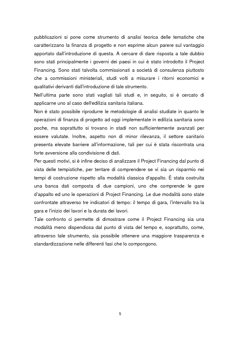 Anteprima della tesi: Forme di collaborazione pubblico-privato: un’analisi empirica sull’utilizzo del Project Finance nel settore sanitario italiano, Pagina 2