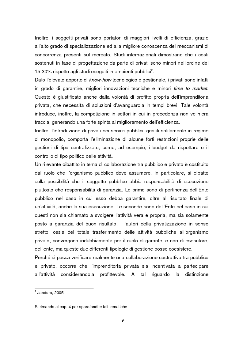 Anteprima della tesi: Forme di collaborazione pubblico-privato: un’analisi empirica sull’utilizzo del Project Finance nel settore sanitario italiano, Pagina 6