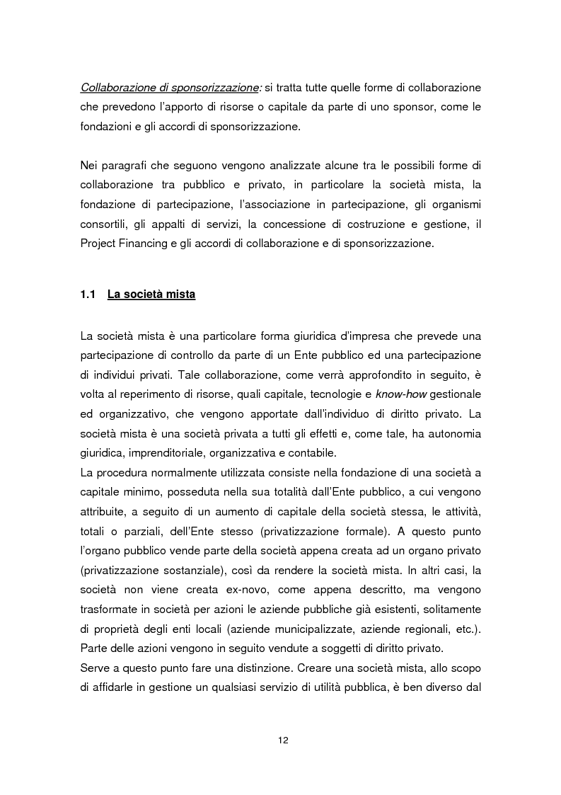 Anteprima della tesi: Forme di collaborazione pubblico-privato: un’analisi empirica sull’utilizzo del Project Finance nel settore sanitario italiano, Pagina 9