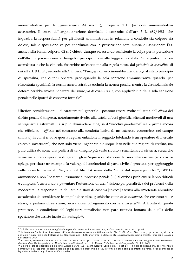 Anteprima della tesi: Il nuovo profilo dell'abuso di mercato: la punibilità dell'outsider trading, Pagina 3