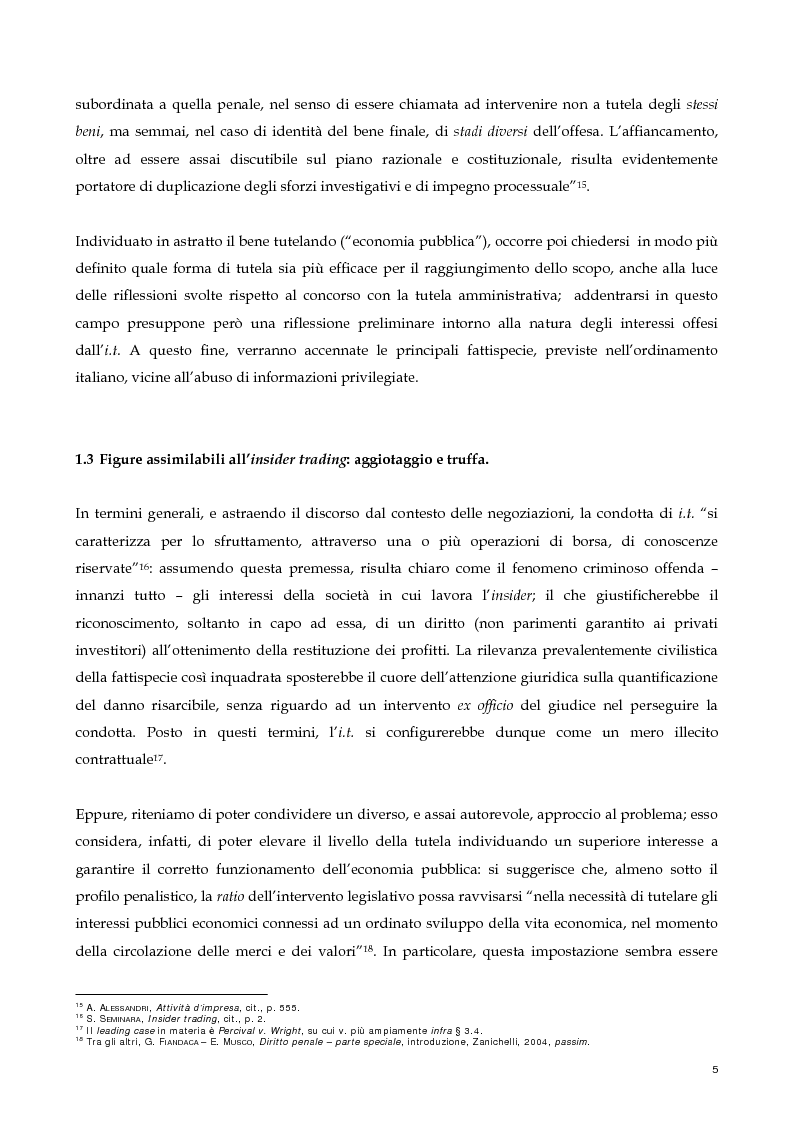 Anteprima della tesi: Il nuovo profilo dell'abuso di mercato: la punibilità dell'outsider trading, Pagina 5