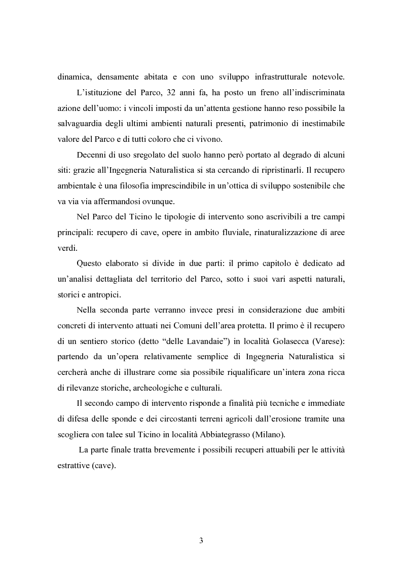 Anteprima della tesi: Gli interventi di Ingegneria Naturalistica nel Parco del Ticino, Pagina 2