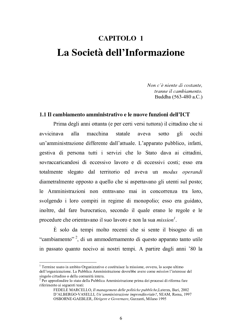 Anteprima della tesi: Il Comune italiano nell'Era dell'Informazione-I progetti di e-Government del Comune di Viterbo, Pagina 4