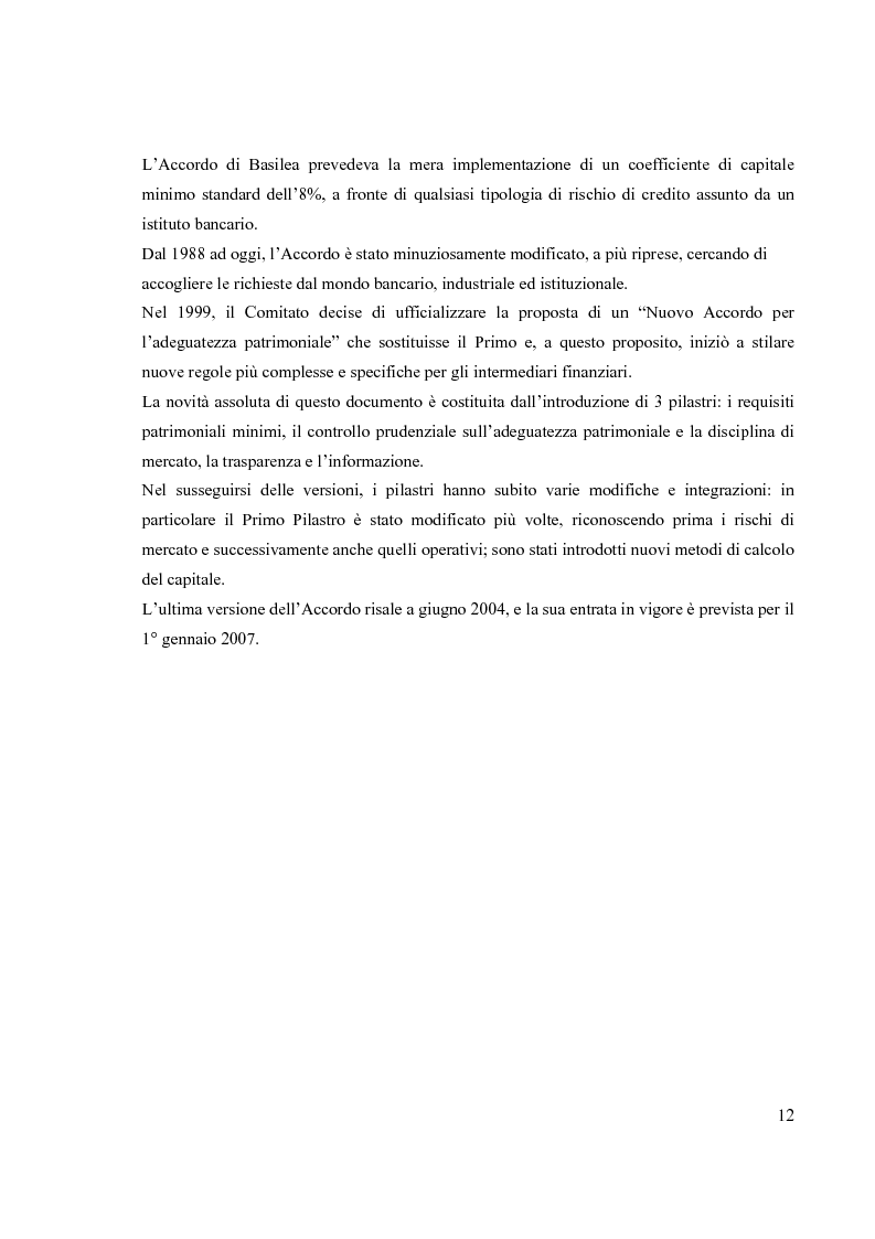 Anteprima della tesi: L'Accordo di Basilea II e l'organizzazione dei Sistemi Informativi bancari: il caso UniCredit Group, Pagina 8