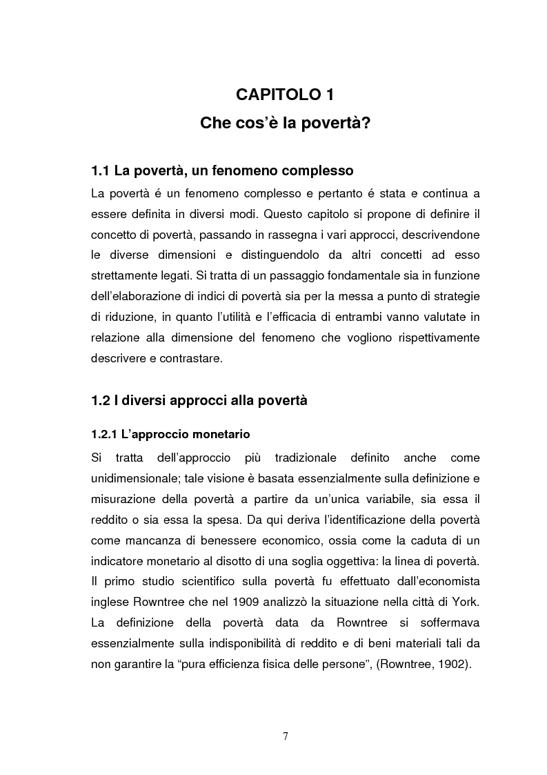 Anteprima della tesi: La povertà, che cos'è e come si misura, Pagina 4