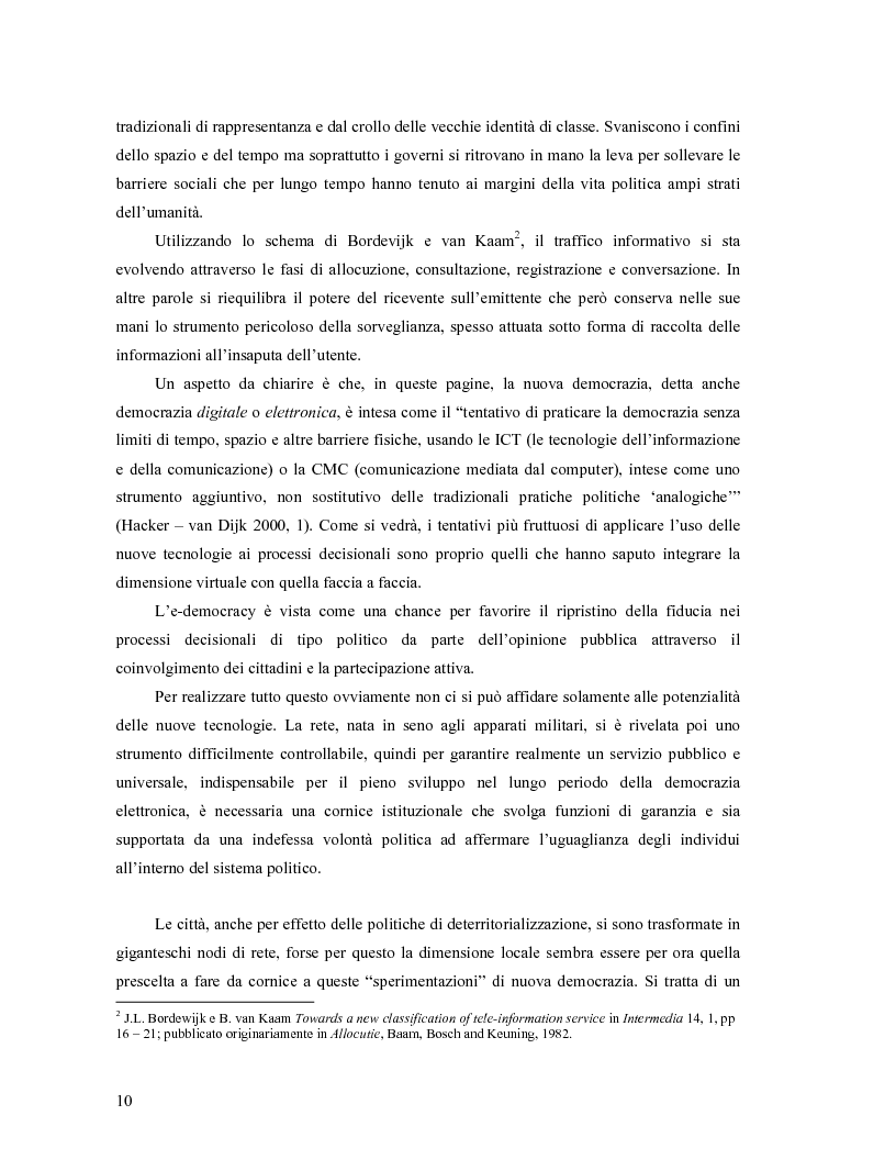 Anteprima della tesi: Da Bologna (io) a Bologna (noi). La democrazia e le nuove tecnologie della comunicazione, Pagina 2