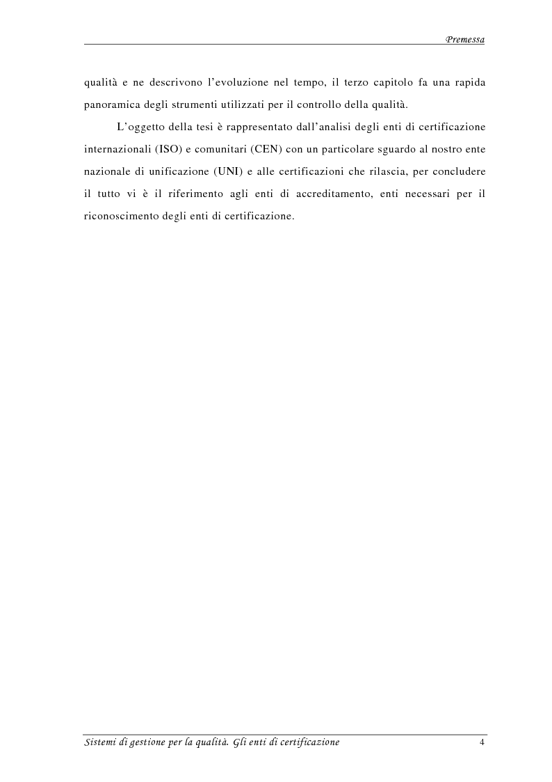 Anteprima della tesi: Sistemi di gestione per la qualità. Gli Enti di Certificazione, Pagina 2