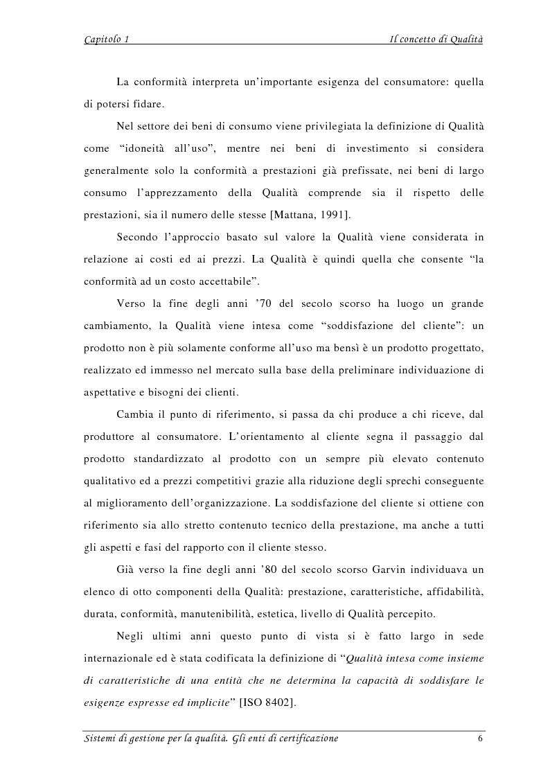 Anteprima della tesi: Sistemi di gestione per la qualità. Gli Enti di Certificazione, Pagina 4