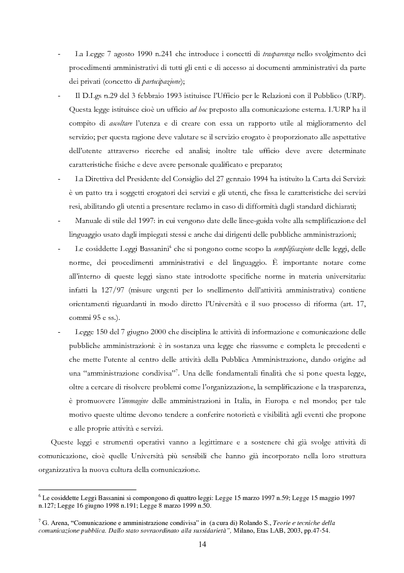 Anteprima della tesi: Università e Comunicazione: i casi di Ferrara e Pavia a confronto, Pagina 11