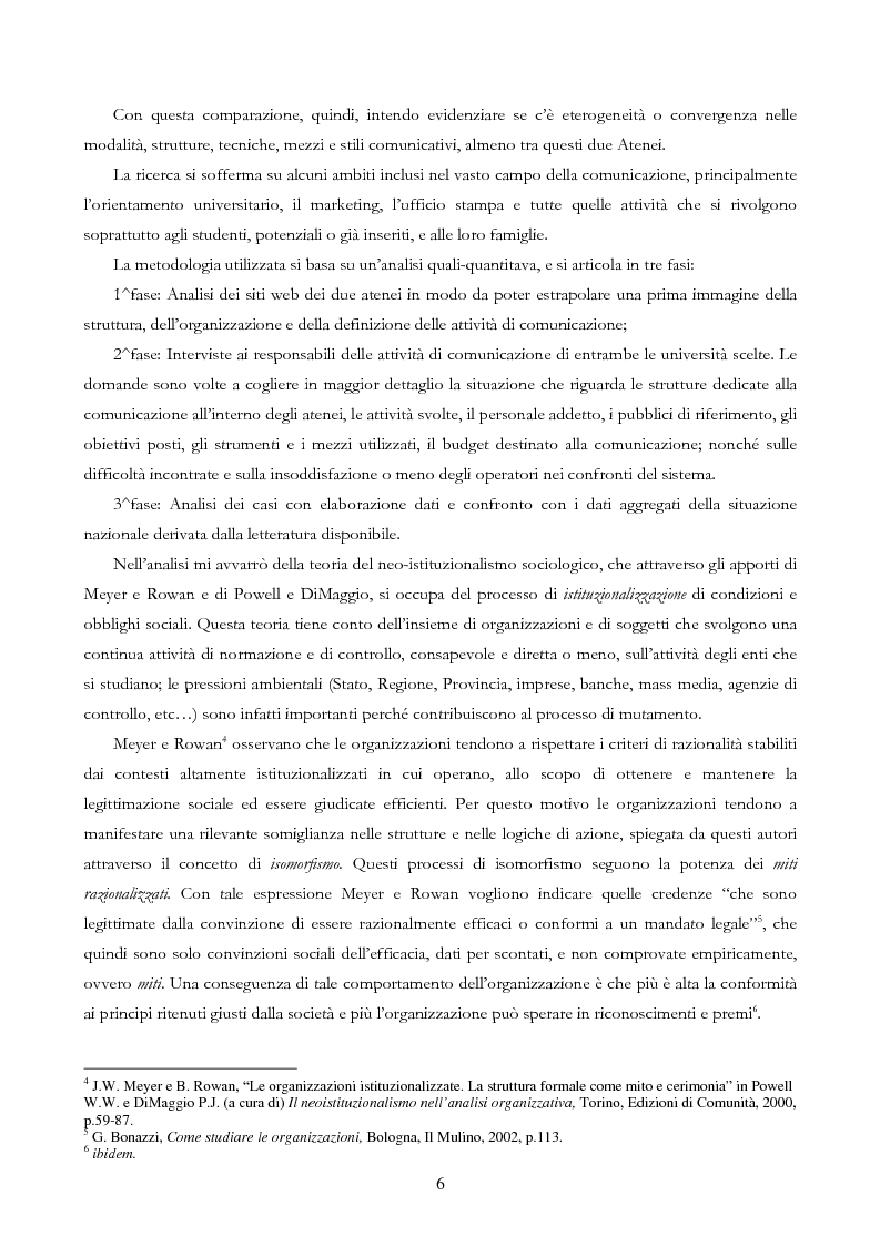 Anteprima della tesi: Università e Comunicazione: i casi di Ferrara e Pavia a confronto, Pagina 3