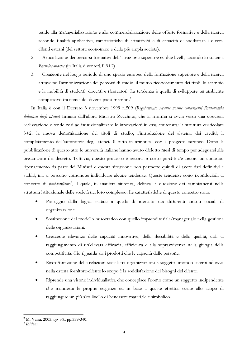 Anteprima della tesi: Università e Comunicazione: i casi di Ferrara e Pavia a confronto, Pagina 6