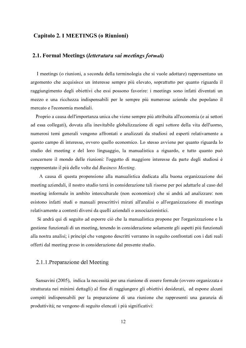 Anteprima della tesi: Un'analisi linguistica di una riunione informale in Inglese come Lingua Franca, Pagina 10