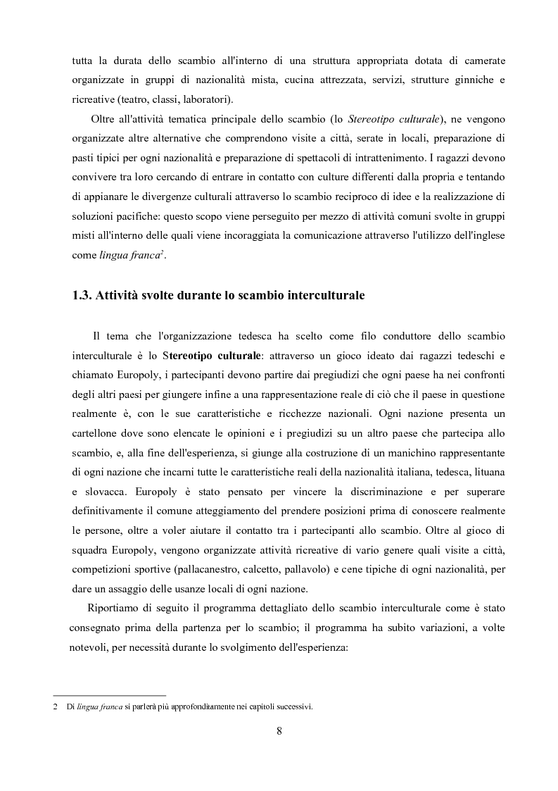 Anteprima della tesi: Un'analisi linguistica di una riunione informale in Inglese come Lingua Franca, Pagina 6