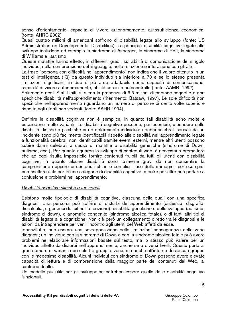 Anteprima della tesi: Accessibility Kit: Valutazione dell'Accessibilità dei siti web della Pubblica Amministrazione per gli utenti con disabilità cognitive, Pagina 11