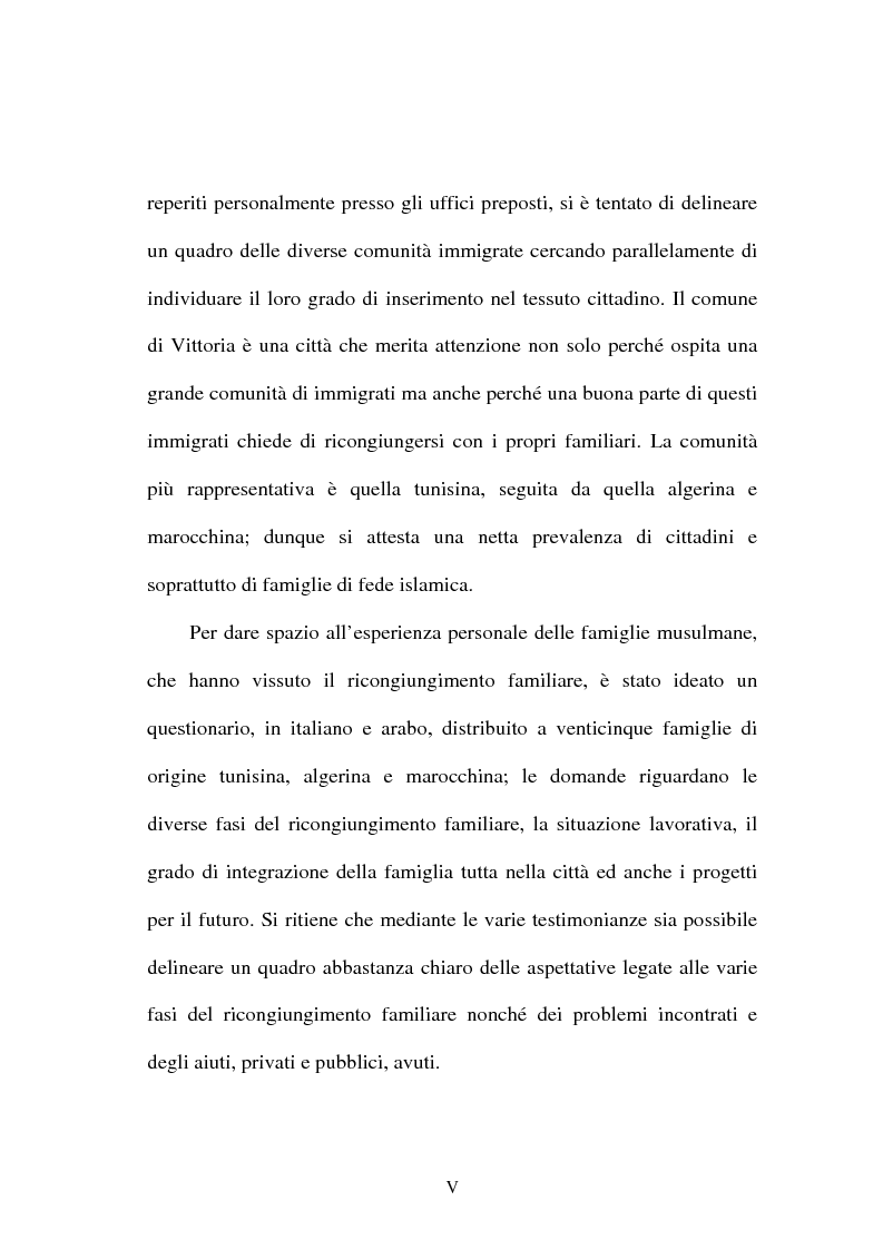 Anteprima della tesi: Immigrazione e ricongiungimento familiare. Uno studio sulla comunità islamica di Vittoria, Pagina 5