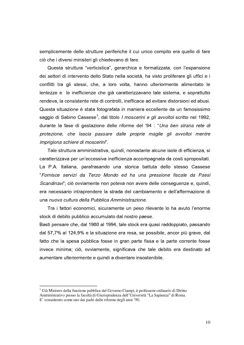 Anteprima della tesi: La valutazione dei Dirigenti nella P.A. locale: esperienze a confronto, Pagina 10