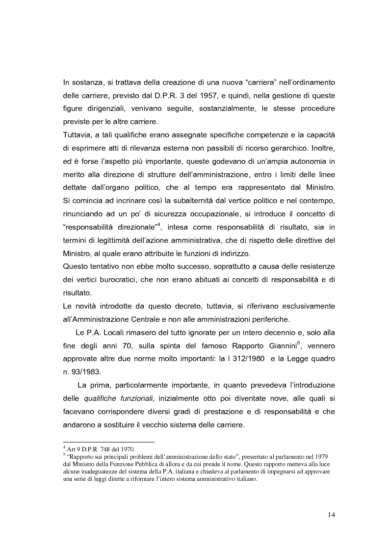 Anteprima della tesi: La valutazione dei Dirigenti nella P.A. locale: esperienze a confronto, Pagina 14