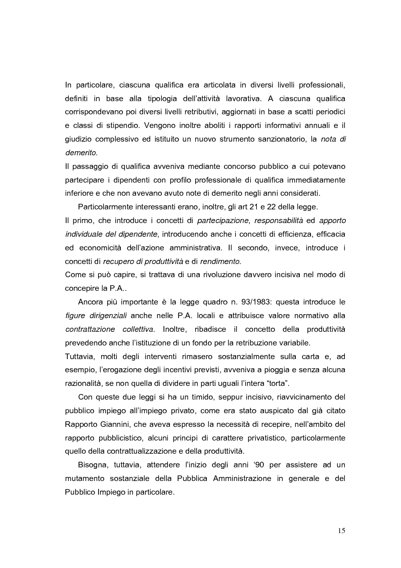 Anteprima della tesi: La valutazione dei Dirigenti nella P.A. locale: esperienze a confronto, Pagina 15