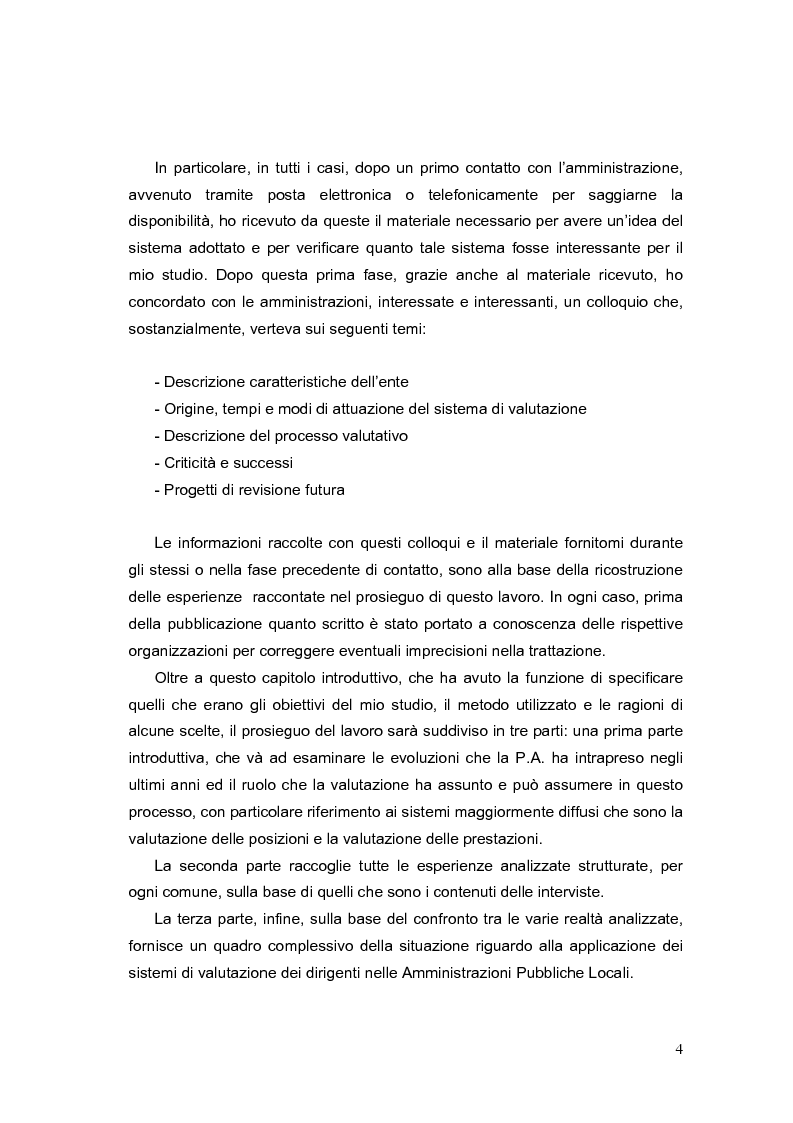 Anteprima della tesi: La valutazione dei Dirigenti nella P.A. locale: esperienze a confronto, Pagina 4