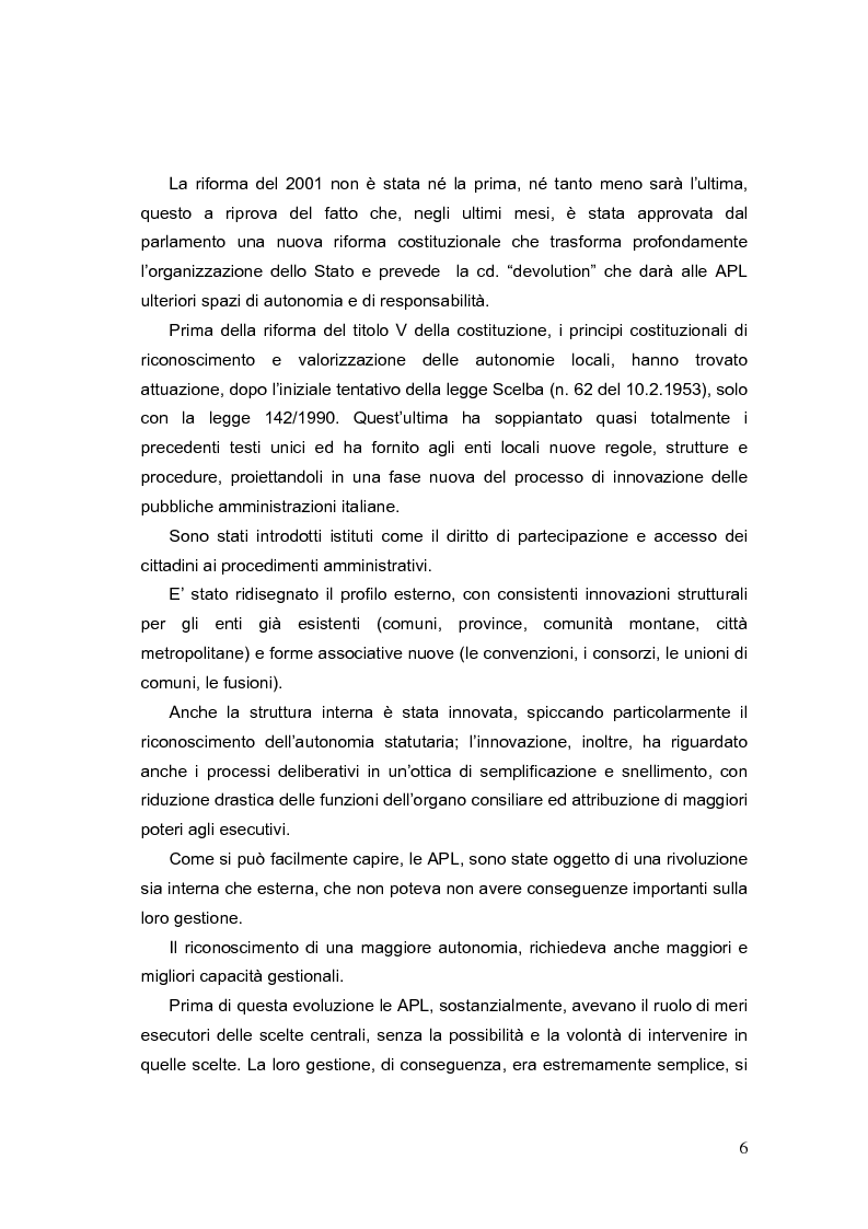 Anteprima della tesi: La valutazione dei Dirigenti nella P.A. locale: esperienze a confronto, Pagina 6