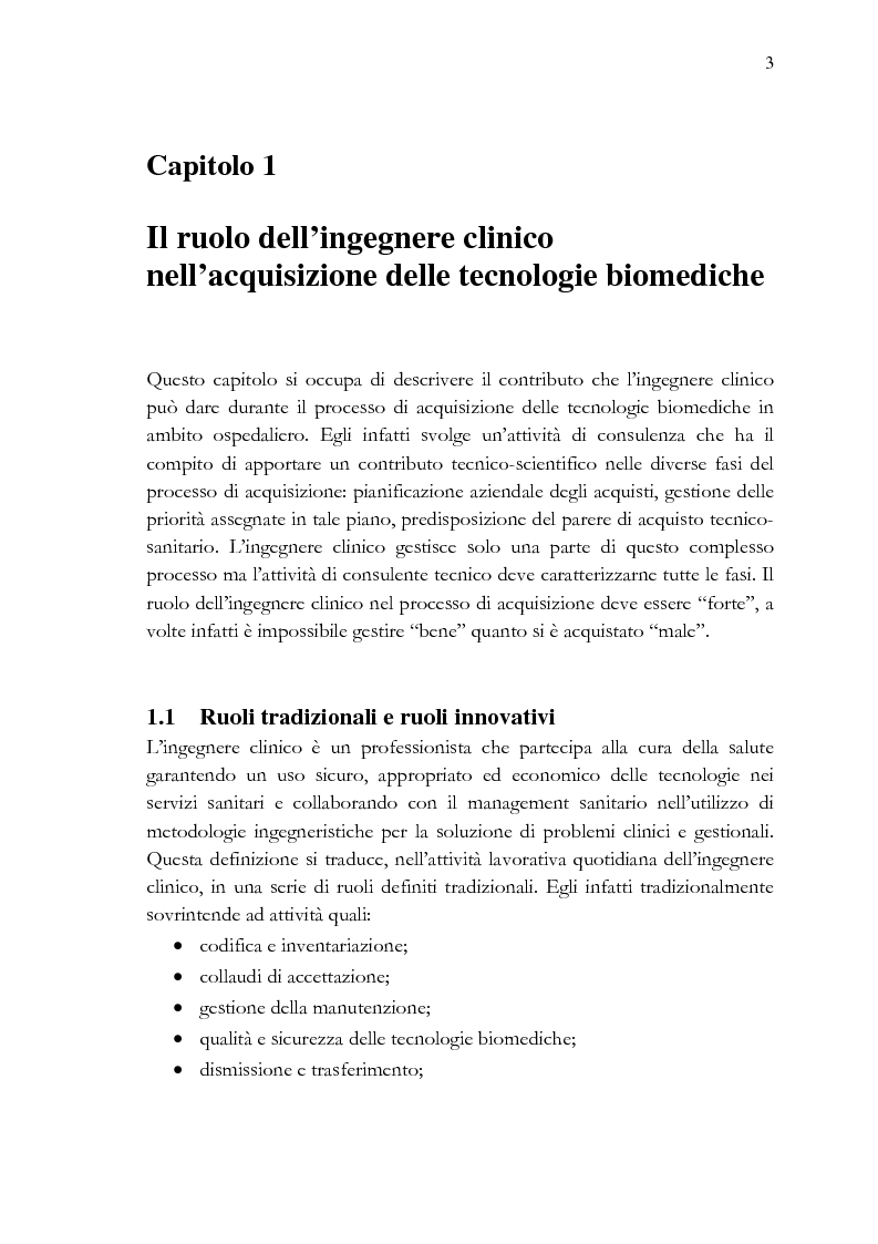 Anteprima della tesi: Analisi e stesura delle specifiche tecniche ai fini del miglior acquisto di sistemi medicali coerentemente con la 2004/18/CE, Pagina 3