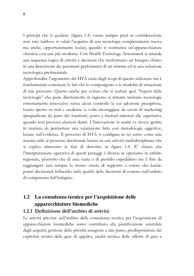 Anteprima della tesi: Analisi e stesura delle specifiche tecniche ai fini del miglior acquisto di sistemi medicali coerentemente con la 2004/18/CE, Pagina 8