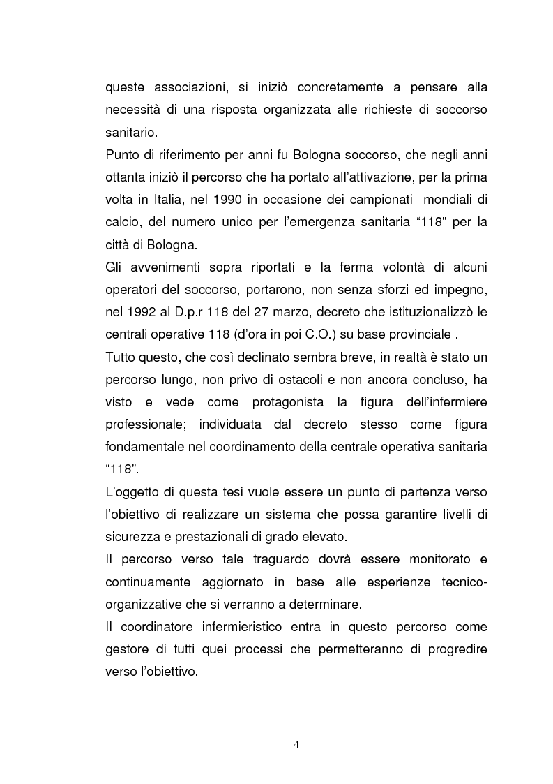 Anteprima della tesi: Ruolo del coordinatore nella realizzazione di una rete tecnologica unica delle centrali operative "118" della Regione Emilia Romagna, Pagina 2