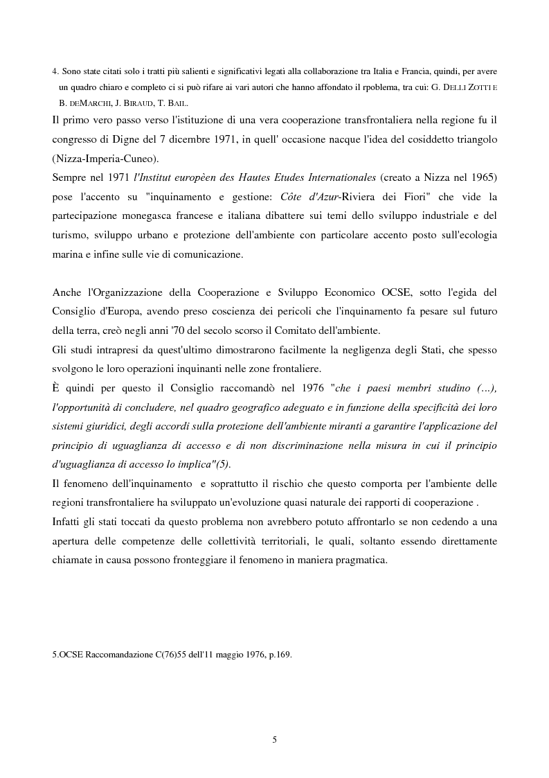 Anteprima della tesi: Gli strumenti giuridici per la cooperazione transfrontaliera italo-francese, Pagina 4