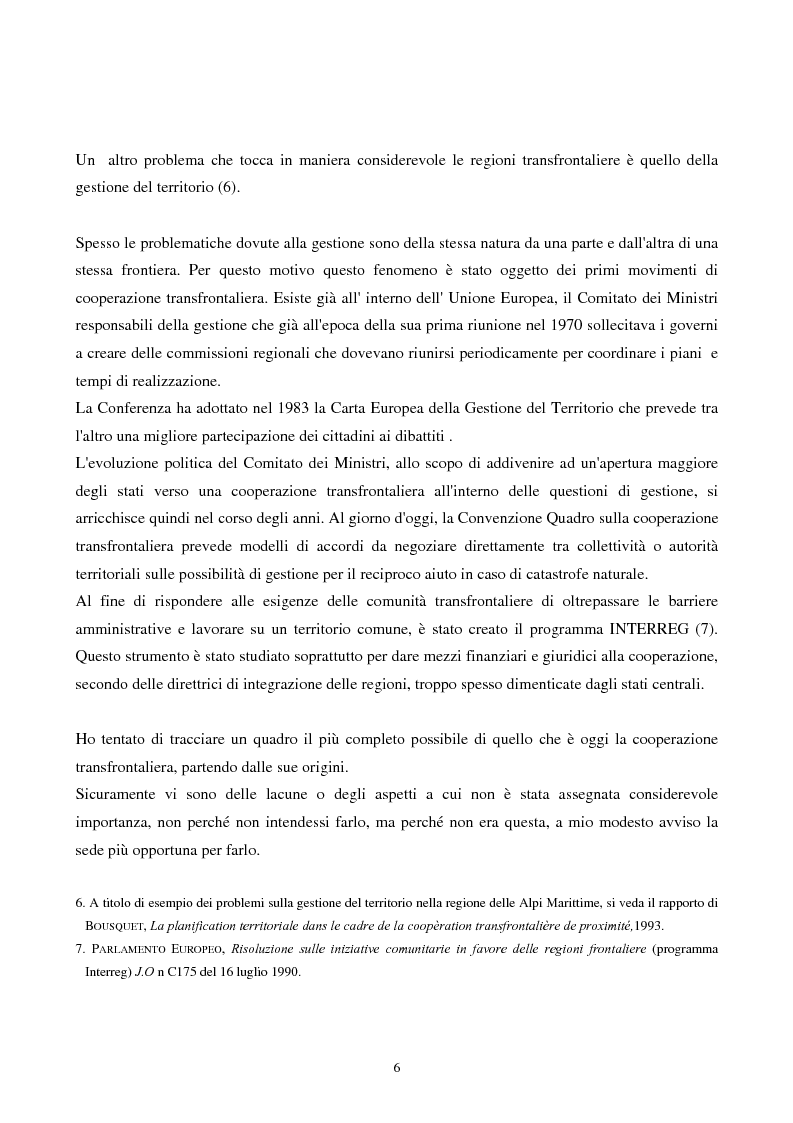 Anteprima della tesi: Gli strumenti giuridici per la cooperazione transfrontaliera italo-francese, Pagina 5