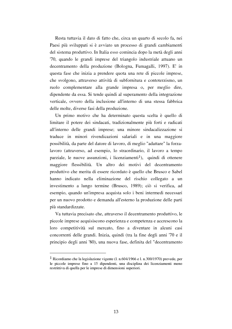 Anteprima della tesi: Mutamenti del lavoro tra dipendenza e autonomia. Un inquadramento teorico ed una ricerca in Emilia Romagna, Pagina 10