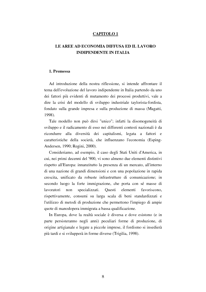 Anteprima della tesi: Mutamenti del lavoro tra dipendenza e autonomia. Un inquadramento teorico ed una ricerca in Emilia Romagna, Pagina 5