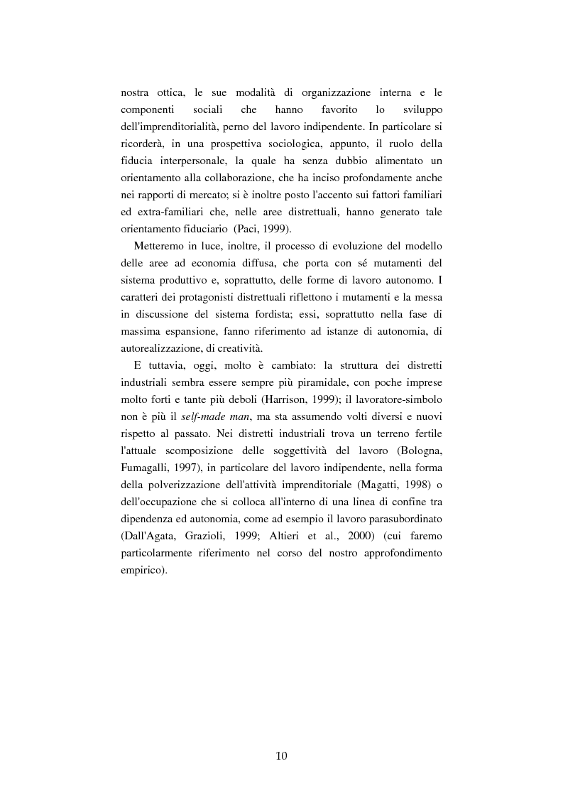 Anteprima della tesi: Mutamenti del lavoro tra dipendenza e autonomia. Un inquadramento teorico ed una ricerca in Emilia Romagna, Pagina 7