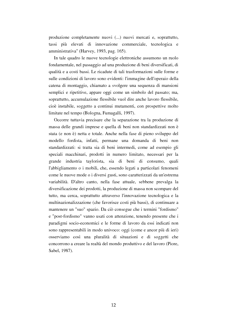 Anteprima della tesi: Mutamenti del lavoro tra dipendenza e autonomia. Un inquadramento teorico ed una ricerca in Emilia Romagna, Pagina 9