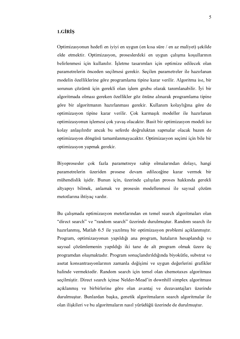 Anteprima della tesi: Random search optimizasyon algoritmasinin biyoproseslerde uygulanmasi, Pagina 3