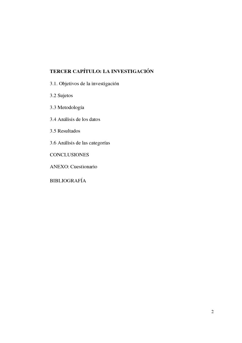 Indice della tesi: Autismo y vivencias familiares, Pagina 2