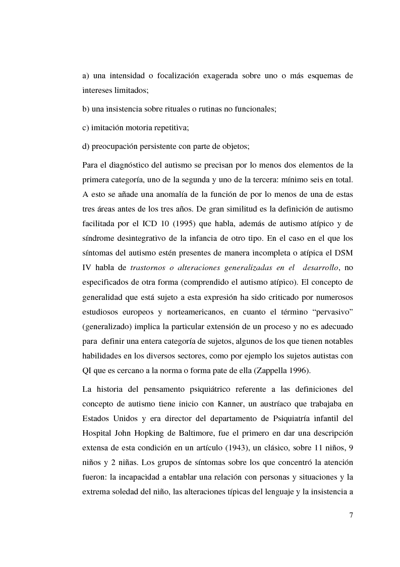 Anteprima della tesi: Autismo y vivencias familiares, Pagina 5