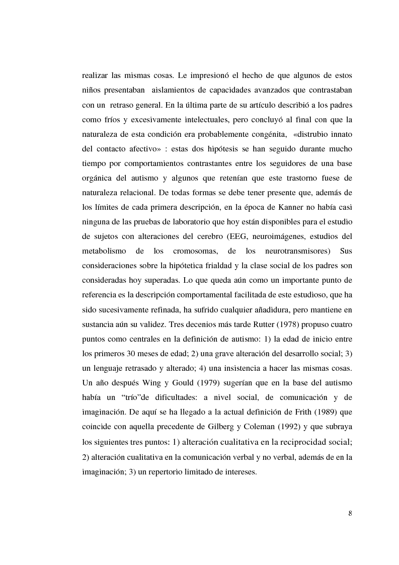 Anteprima della tesi: Autismo y vivencias familiares, Pagina 6