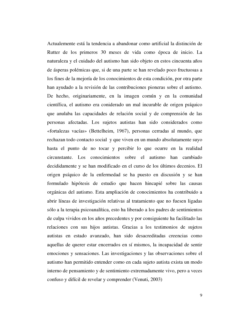 Anteprima della tesi: Autismo y vivencias familiares, Pagina 7
