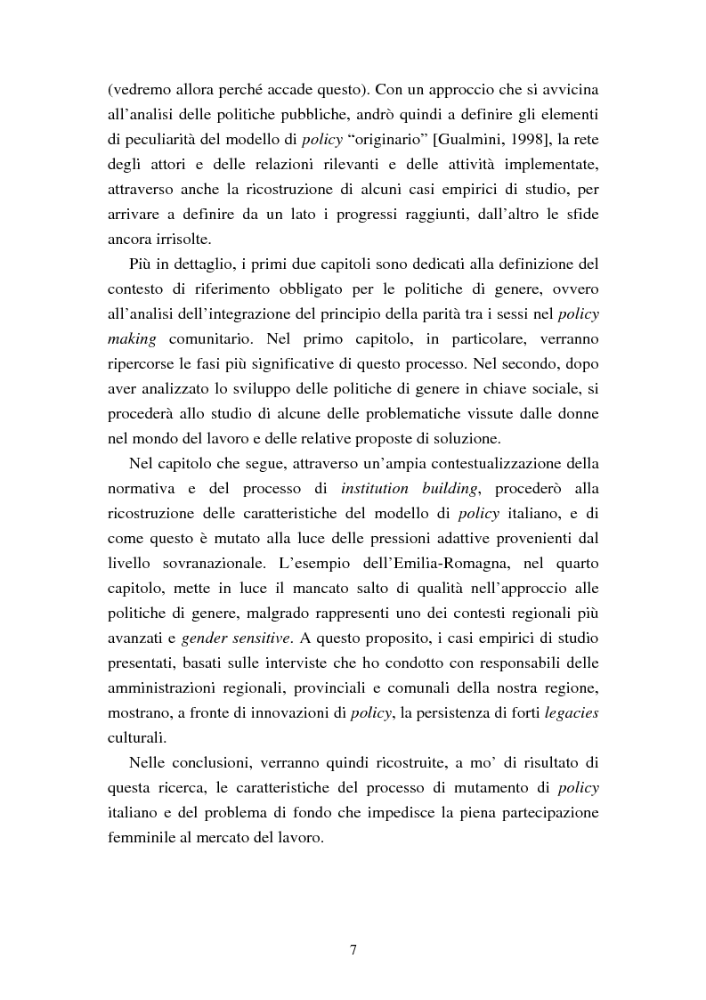 Anteprima della tesi: Le politiche del lavoro in un'ottica di genere, Pagina 2