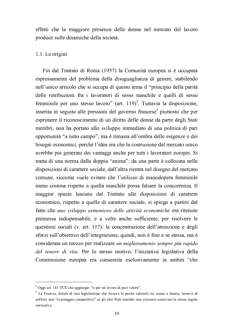 Anteprima della tesi: Le politiche del lavoro in un'ottica di genere, Pagina 4