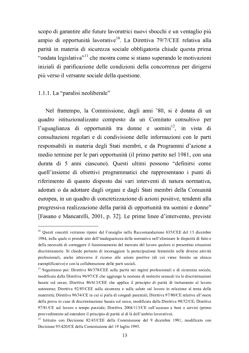 Anteprima della tesi: Le politiche del lavoro in un'ottica di genere, Pagina 7