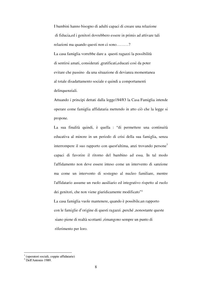 Anteprima della tesi: La Casa Famiglia per minori abbandonati: realtà e prospettive, Pagina 2