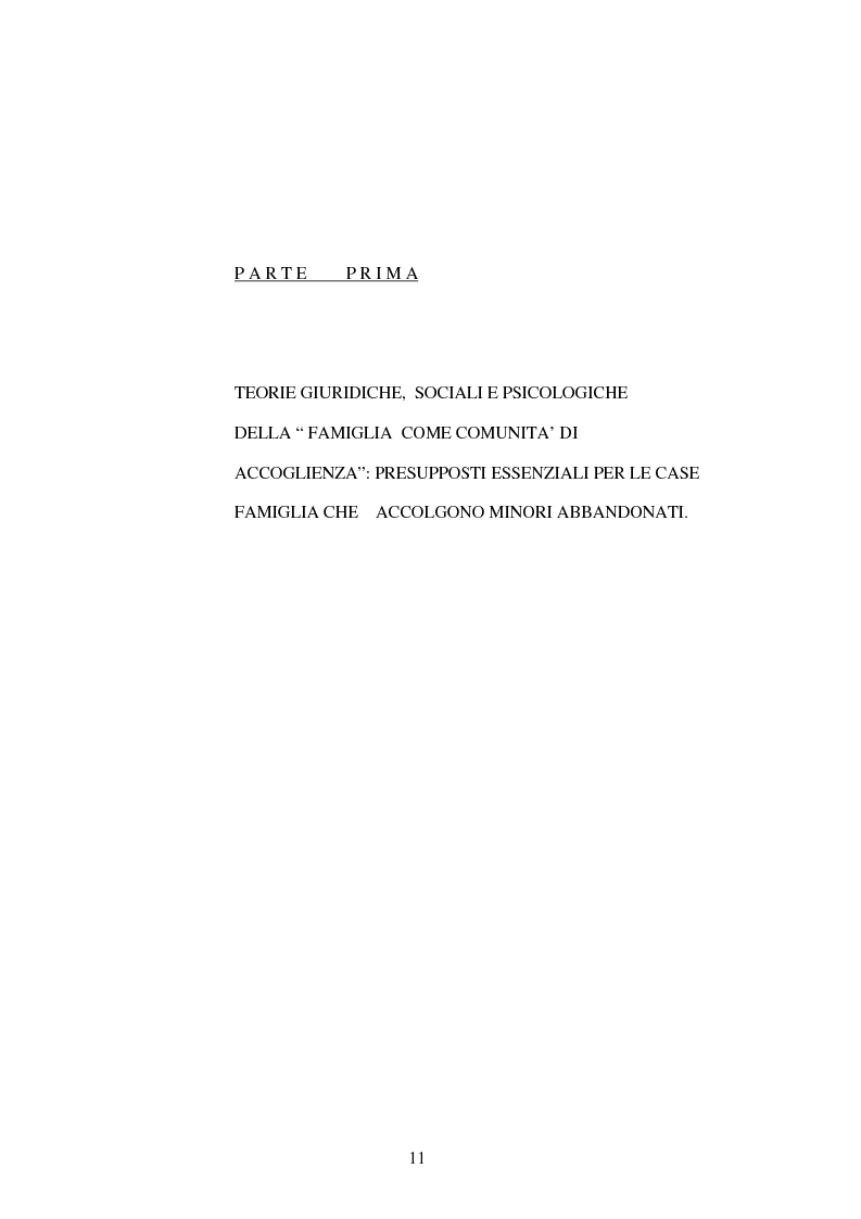 Anteprima della tesi: La Casa Famiglia per minori abbandonati: realtà e prospettive, Pagina 5