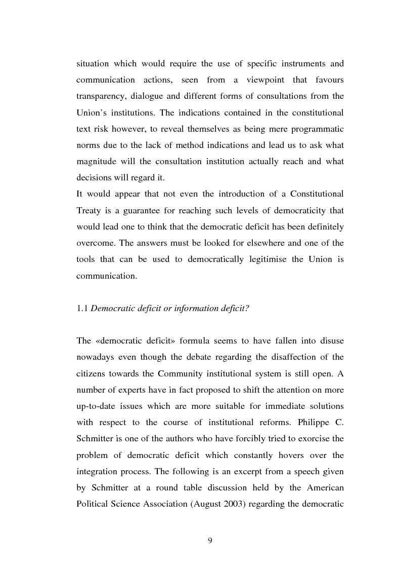 Anteprima della tesi: The Institutional Communication of the European Union, Pagina 11