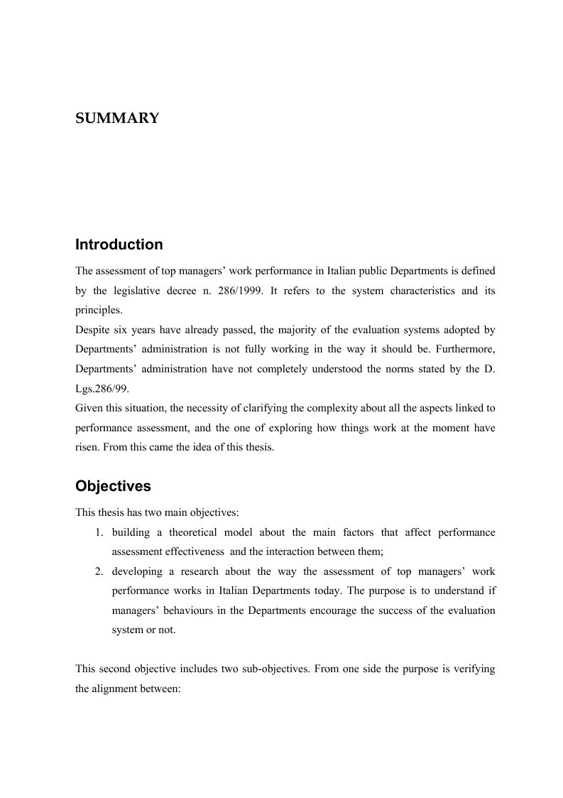 Anteprima della tesi: La valutazione delle prestazioni dei dirigenti nei Ministeri italiani, Pagina 13