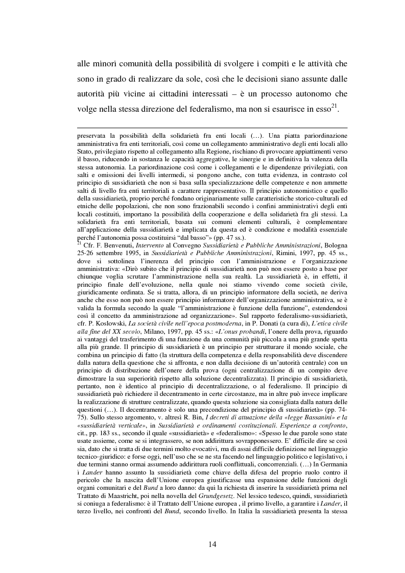 Anteprima della tesi: Competenze amministrative e sussidiarietà, Pagina 14